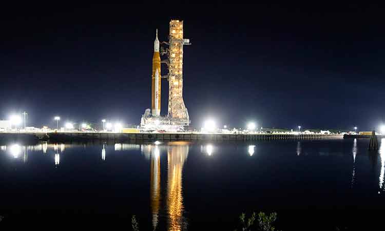 NASA capsule on way to moon after launch by giant new rocket
