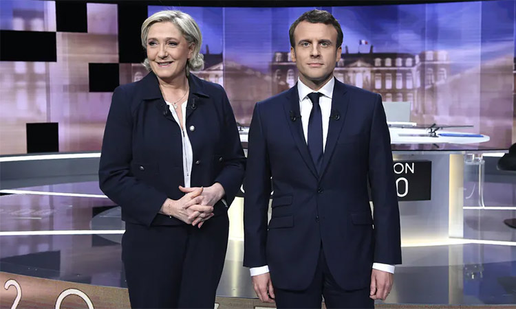 Marine Le Pen and Emmanuel-Macron