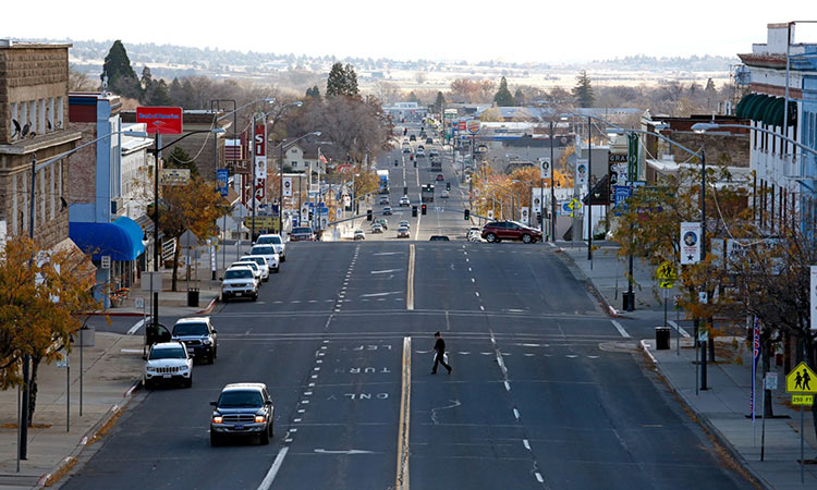 Main Street of Susanville, California, in Lassen County. Tribune News Service