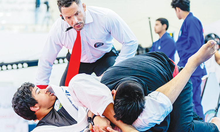 Participants in action during the final day of the Challenge Jiu-Jitsu Festival  in Al Ain.