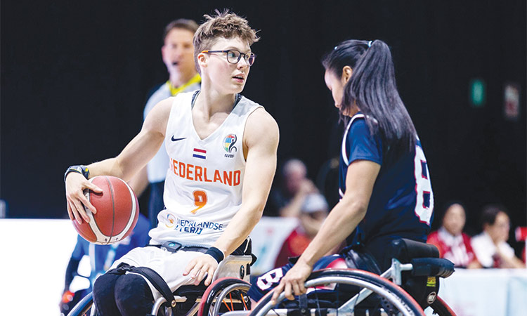 Netherlands’ Bo Kramer in action during their IWBF Wheelchair Basketball World Championships match against Thailand.
