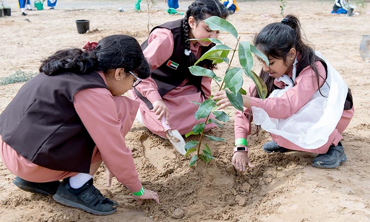 Students-Planting