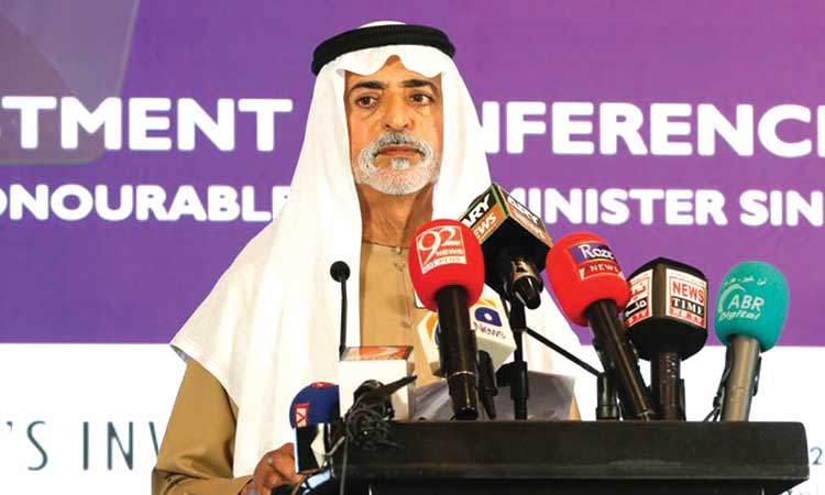 Sheikh Nahyan speaks at the event in Dubai.