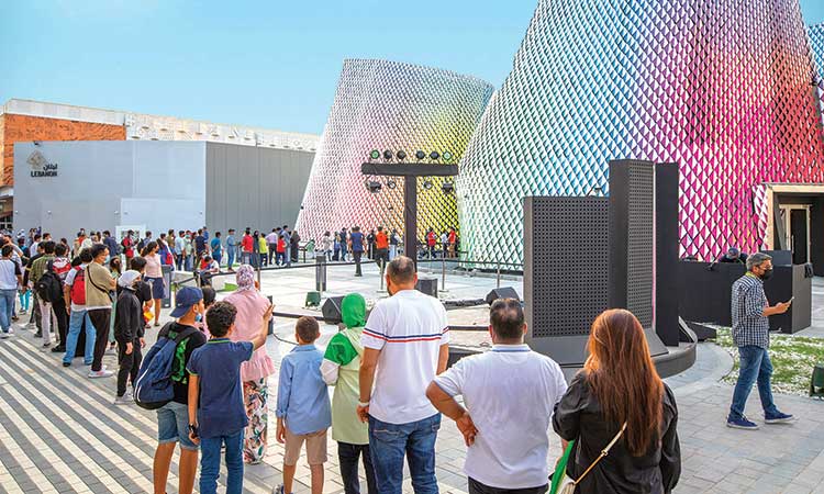 Visitors queue up to enter Pakistan’s pavilion at the Expo 2020 Dubai.