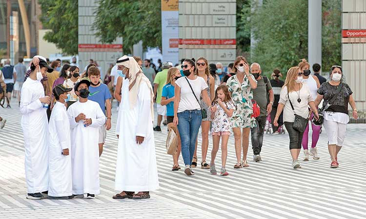 Visitors spend a busy day at the Expo 2020 Dubai. Kamal Kassim, Gulf Today