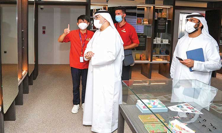 Al Owais is being briefed at the Singapore Pavilion in Expo 2020 Dubai.