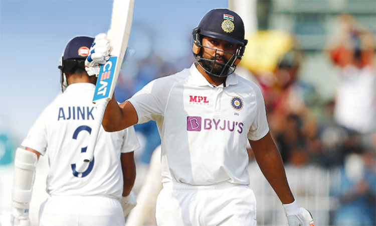 Rohit ton propels India to 300-6 in 2nd Test as fans add to 'fun' - GulfToday