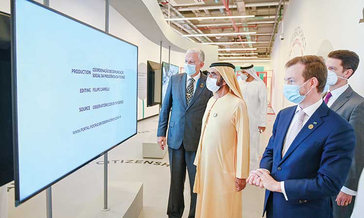 Mohammed Bin Rashid visits the Brazilian pavilion at the Expo 2020 Dubai.