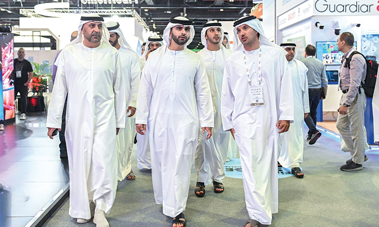 Sheikh Mansoor visits the Gitex Global 2022 on Wednesday.