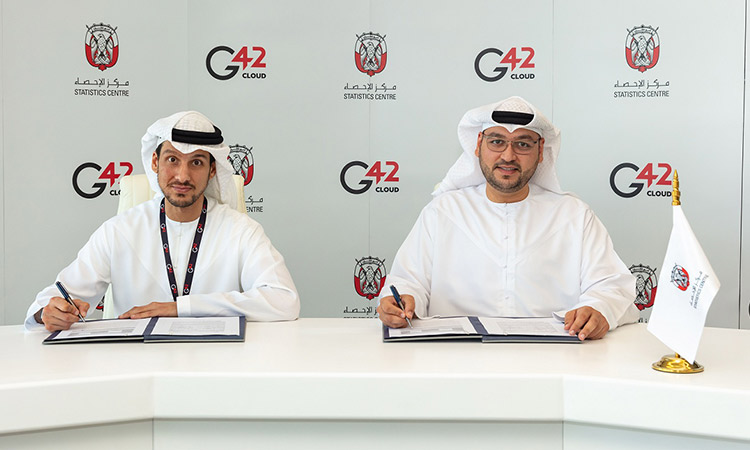 Top officials during the signing  ceremony in Abu Dhabi.