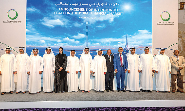 Top officials are pictures as Dewa announces plan to float on the DFM. 