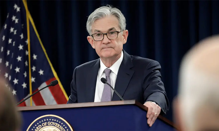 Jerome Powell holds a news conference in Washington. Reuters