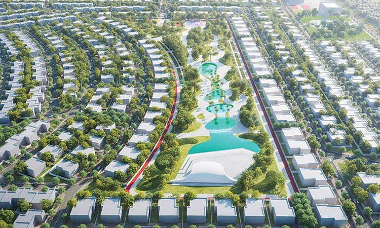 The new facility will house the largest swimmable blue water lagoon and huge community park in Sharjah.