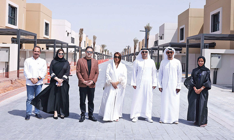 Bodour Al Qasimi in a photo with other officials at the Sharjah Sustainable City.