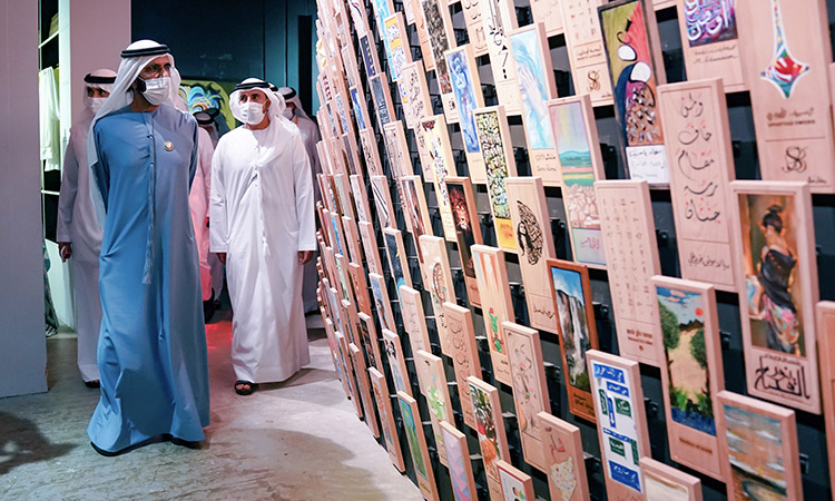 Mohammed Bin Rashid visits pavilions of Syria and Paraguay at Expo 2020 Dubai on Thursday. WAM