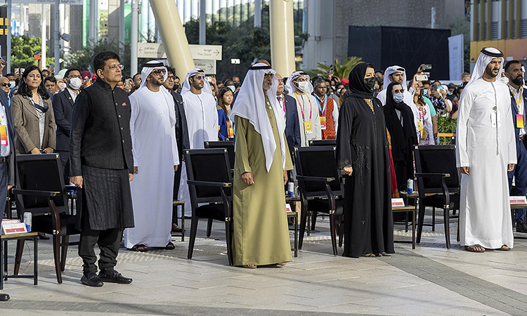 Sheikh Nahyan Bin Mubarak Al Nahyan takes part in the National Day celebrations of Republic of India at the Expo 2020 Dubai.