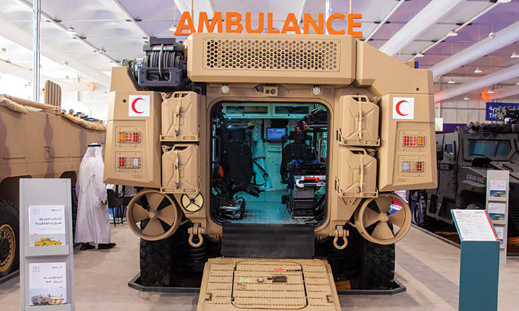 The Rabdan ambulance unveiled on the first day of the World Defence Show held in Riyadh.
