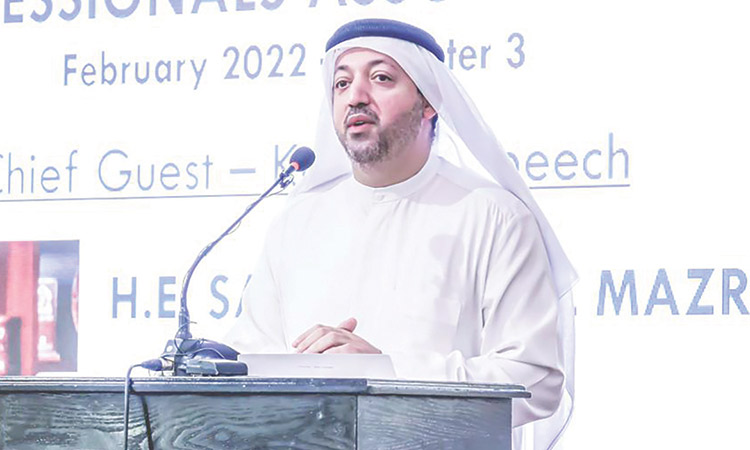 Saud Salem Al Mazrouei addresses the Tamil Entrepreneurs Forum in Dubai.