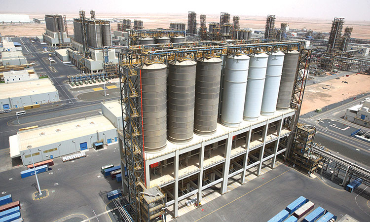 A general view of the Borouge petrochemical facility at Adnoc’s  Ruwais Industrial Complex in Ruwais.  Reuters