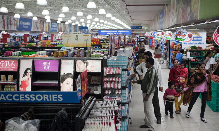 Shoppers at a hypermarket in Mumbai, India, on Wednesday.