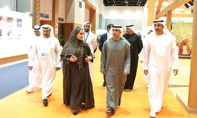 Al Falasi was briefed on the most notable products on display in the event on Wednesday.