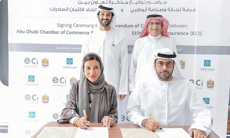 Top officials during the signing ceremony at ADIPEC 2023 in Abu Dhabi on Wednesday.
