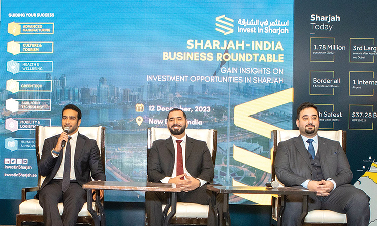 Top officials of the Invest in Sharjah during the World Investment Conference in India.