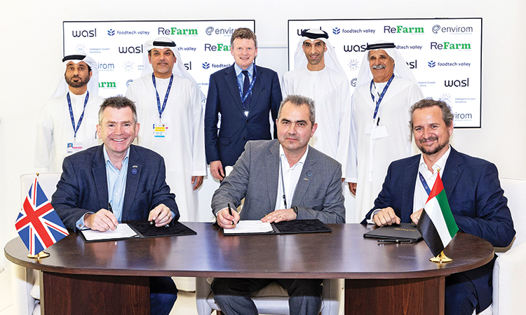 Top officials at the signing ceremony  in Dubai on Wednesday.
