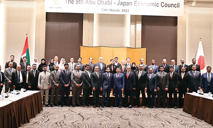 Top officials from both sides during the 9th session of the Abu Dhabi-Japan Business Council in Tokyo.