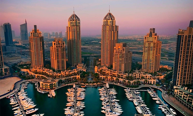 A view of the magistic Dubai Marina.