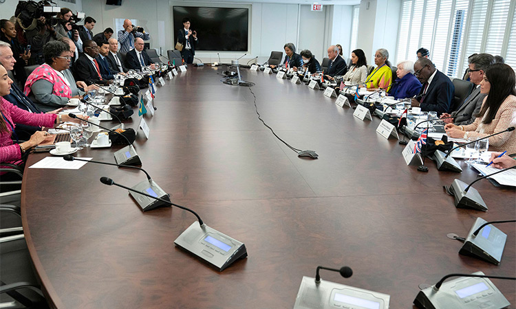 Participants at the World Bank/IMF Spring Meetings  in Washington on Wednesday. Associated Press