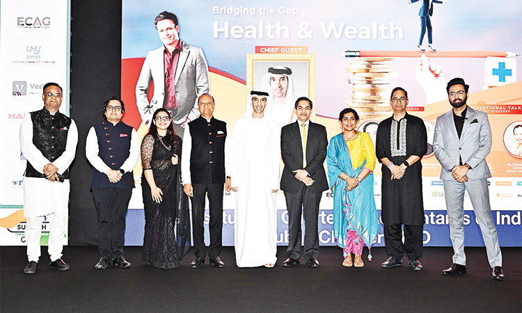 Dr Thani Al Zeyoudi with other Indian dignitaries at the event in Dubai.