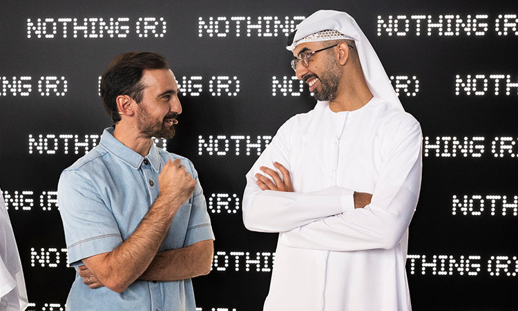 Omar Sultan Al Olama with Nothing’s Co-founder, Akis Evangelidis during the launching ceremony in Dubai.