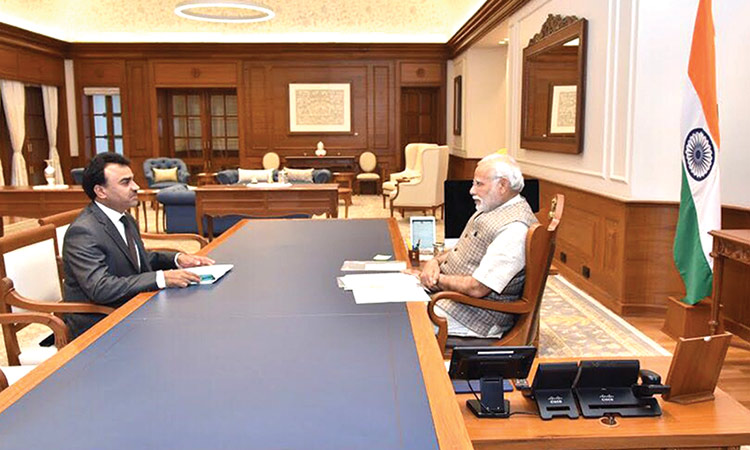 Rizwan Adatia with the Indian Prime Minister Narendra Modi.