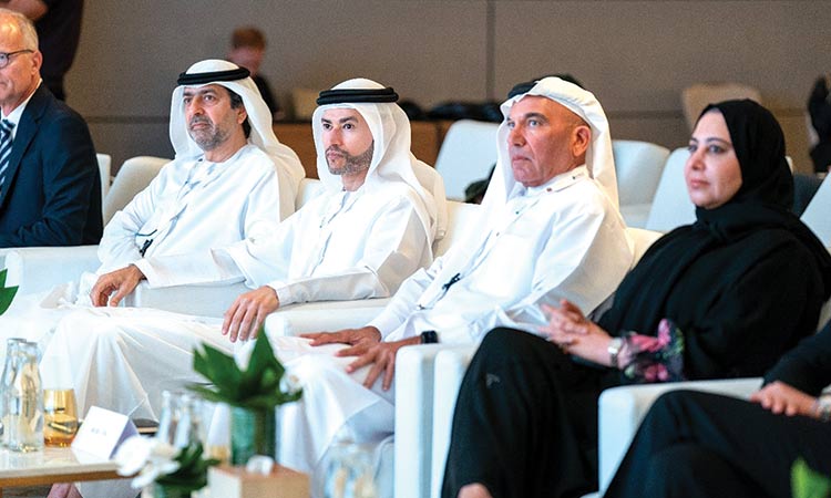 Top officials during the forum in  Dubai on Wednesday.