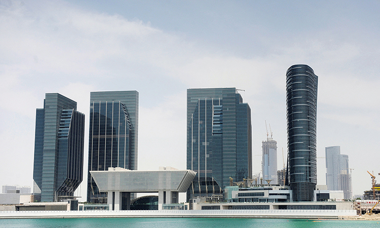 Buildings are seen on Marayah Island in Abu Dhabi’s central business district. Reuters