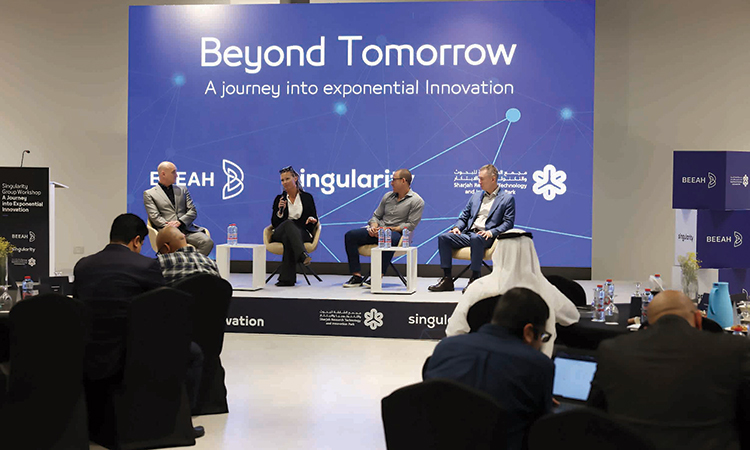 A panel discussion during the event in Sharjah on Wednesday.