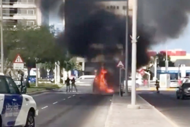 Dhabi car fire 1