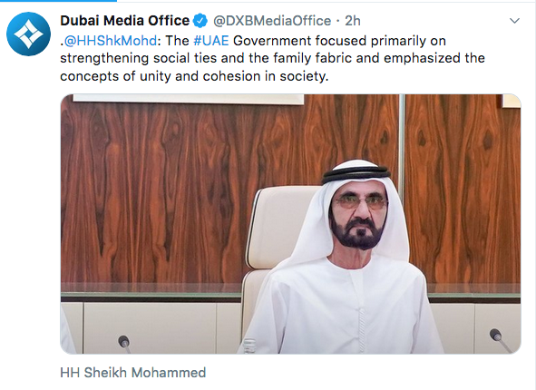 Sheikh Mohammed tweet on domestic violence