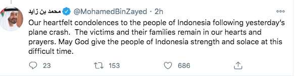 AD CP tweet on Indo jet crash