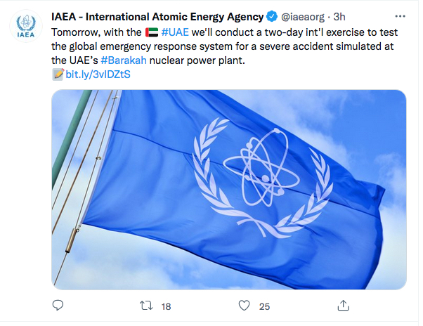 UAE nuclear drill tweet