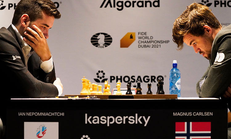  Norwegian grandmaster Carlsen retains  World Chess Championship crown in Dubai     DUBAI: Norway’s Magnus Carlsen retained his World Chess Championship crown on Friday after defeating his Russian rival Ian Nepomniachtchi for the fourth time.  Carlsen stamped his authority and registered victory by winning the 11th game of the 14-game series in their $2.3 million competition held at Dubai's Expo 2020.  He defeated Russia's Ian Nepomniachtchi, collecting the one point he needed to pass the seven-point mark and win the world title.  Carlsen was relatively subdued after the game, saying it was ‘hard to feel great joy when the situation was so comfortable to begin with.’  He said: ``Overall I am happy with myself, and proud of my performance in the pivotal, marathon sixth game, where I took the lead.”
