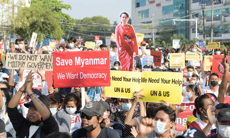 Myanmar-Demonstrators