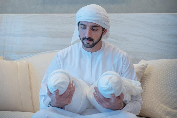Sheikh Hamdan shares photo with his newborn babies Rashid and Sheikha -  GulfToday