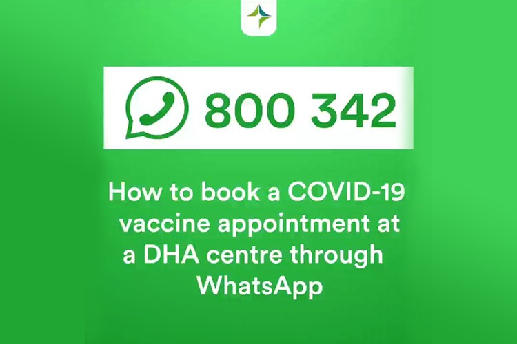 WhatsApp vaccine appointment DHA