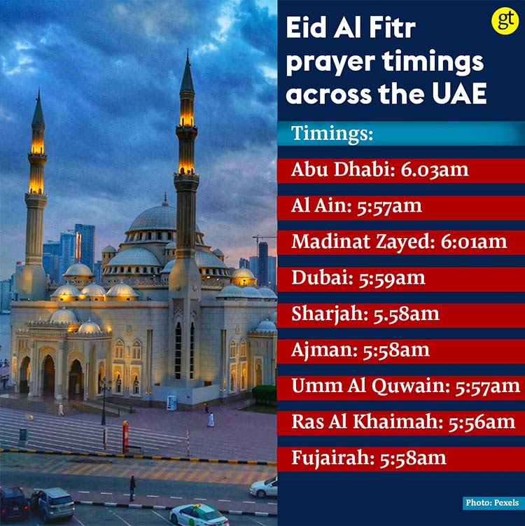 Eid Al Fitr 2022 prayer timings across the UAE GulfToday