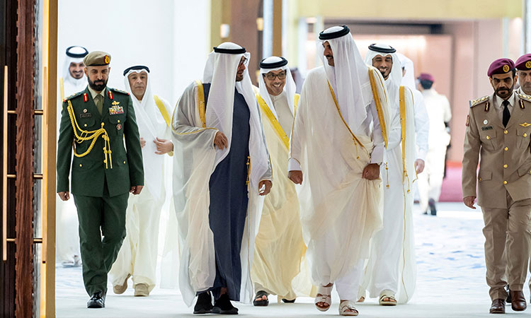 Mohamed-Bin-Zayed-in-Doha-for-GCC-summit-750x450