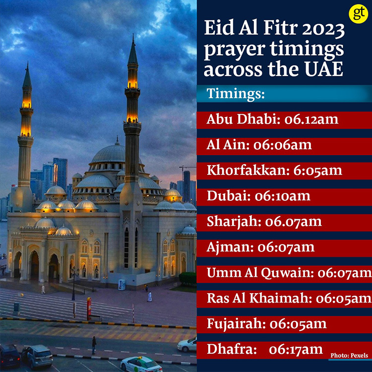 Eid Al Fitr 2023 prayer timings across the UAE GulfToday