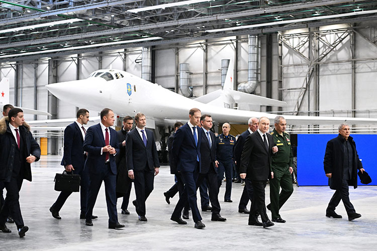 Vladimir Putin visits the Kazan Aviation Factory in Kazan, Russia. Reuters