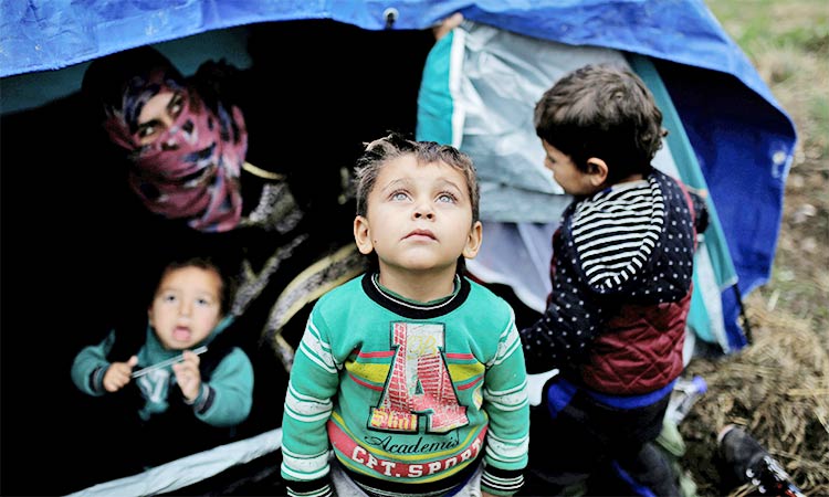 Sad plight of child refugees on Greek islands